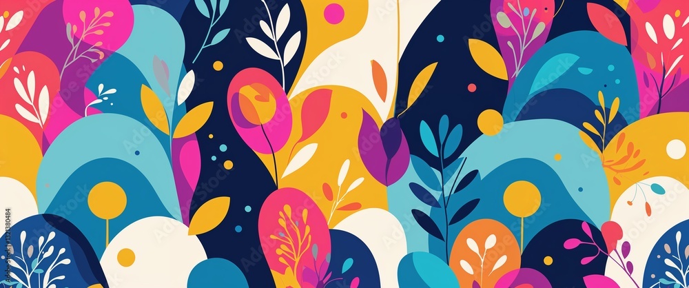 Poster dill pattern on colorful plain background digital abstract art work illustration design