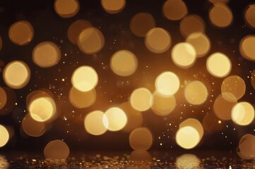 Soft golden lights scattered across a blurred abstract backdrop.
