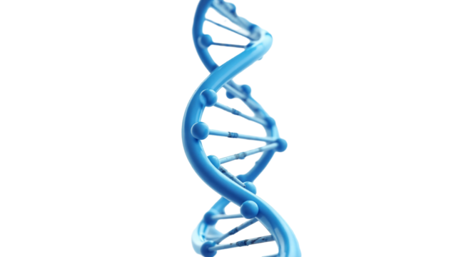 Stylized DNA Double Helix Illustration Isolated on Transparent Background for Scientific and Educational Use