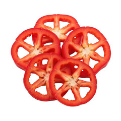 Colorful toy wheels, bright red plastic toy wheels stacked on white background, perfect for creative play and projects. Isolated on white background or PNG