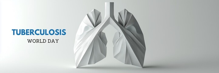 Banner of lungs isolated on background.. World tuberculosis TB day, pneumonia, respiratory diseases concept. 