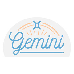 Gemini Zodiac Sign: A stylish illustration of the Gemini zodiac sign, featuring elegant typography and symbolic elements, representing the astrological sign.