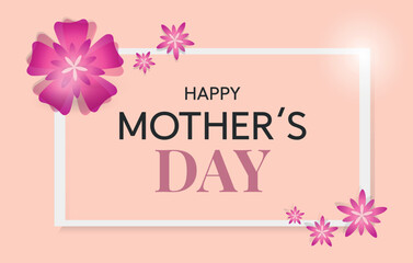 Mother's Day card with soft pastel colors and elegant text. Frame for web design. Post for social networks. Vector