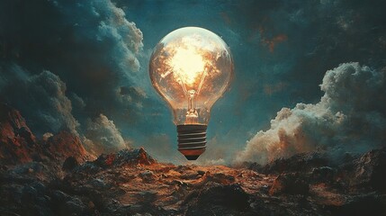 Illuminating Ideas: A Surreal Landscape of Inspiration