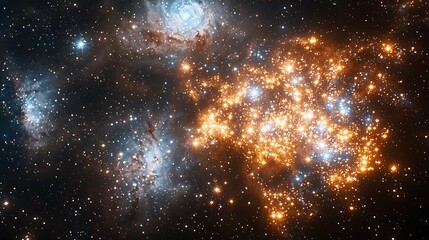 Obraz premium Deep space nebula cluster, cosmic cloud, star formation, astronomical view, scientific research