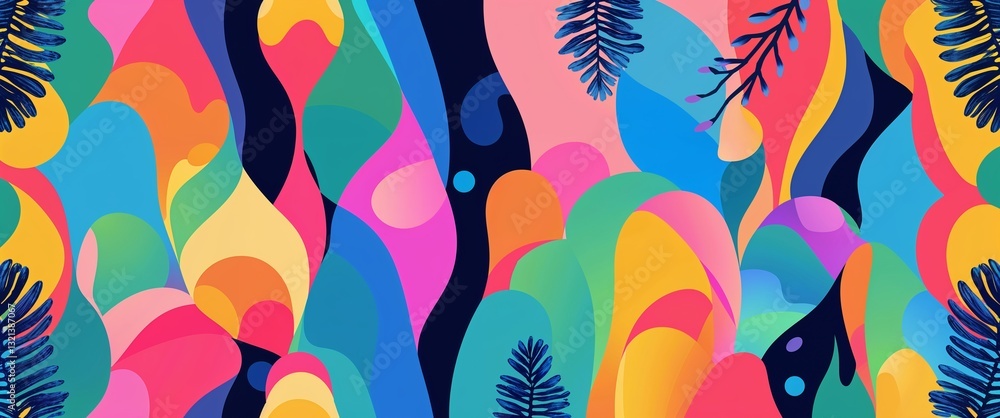 Poster sorrel pattern on colorful plain background digital abstract art work illustration design