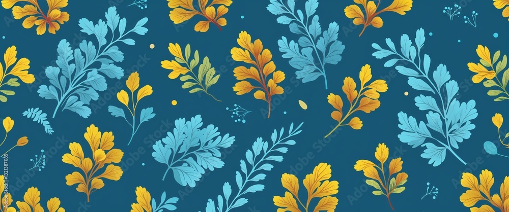 Poster sorrel pattern on cyan plain background digital abstract art work illustration design