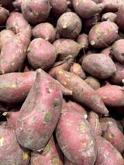 Sweet potatoes in the market