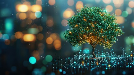 Corporate esg investment insights urban environment gigapixel closeup nature and technology fusion