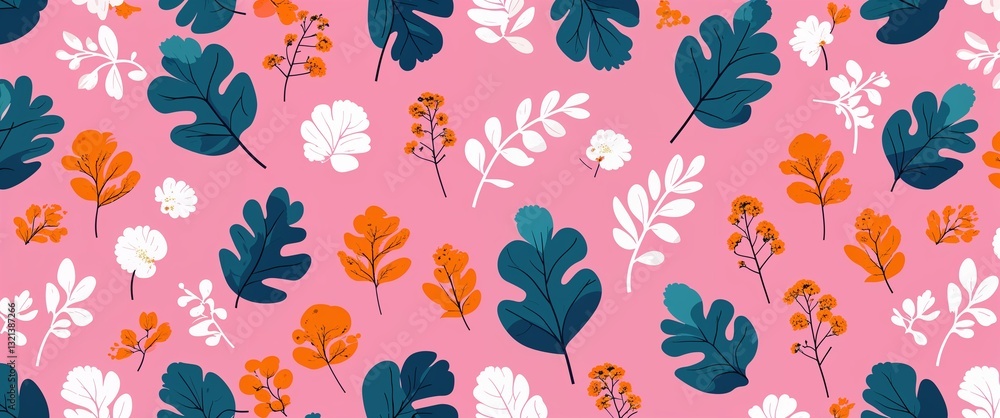 Poster sorrel pattern on pink plain background digital abstract art work illustration design