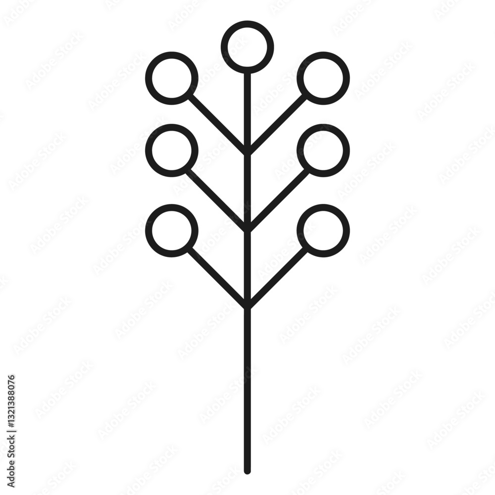 Aufkleber botanical elegance: simple and sophisticated graphic featuring a stylized botanical element with min