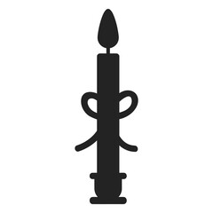 Fototapeta premium Candle Silhouette: A timeless candle illustration, presented in a minimalist and elegant silhouette, perfect for evoking a sense of warmth, spirituality, and celebratory ambience.