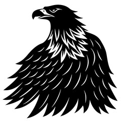 bald eagle silhouette vector icon white background