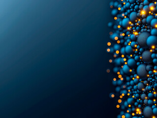 Abstract 3D structure with blue spheres and glowing accents. Modern digital background featuring smooth surfaces, advanced technology, and futuristic design.