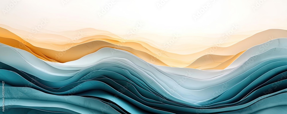 Poster abstract art background concept. abstract waves in soothing colors, creating a serene landscape of f