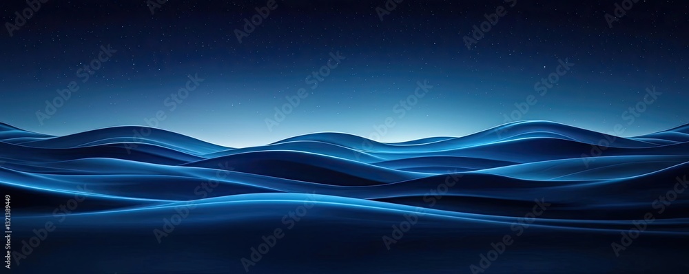 Poster dramatic nighttime abstract background idea. calm ocean waves under a twilight sky, creating a seren