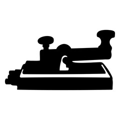 Vintage Telegraph Key: A striking silhouette of a vintage telegraph key, a relic of early communication, showcasing the intricate design and evoking a sense of history and technological innovation.