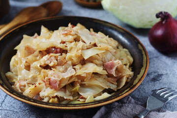 Southern Fried Cabbage, traditional dish in the South of the USA