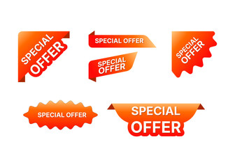Special offer sticker label product tag banner shop collection. Vector illustration for ecommerce, shopping, online sale, marketing, social media post, web