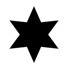 Obraz premium Star Shape Icon: A symmetrical six-pointed star icon, a perfect shape, a symbol of symbolism and mystery. A universal shape, rendered in a monochromatic style. 