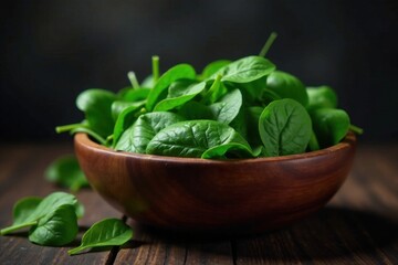A bountiful bowl of fresh, vibrant green spinach leaves, ready for culinary creations or healthy additions to your diet.