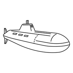Submarine Illustration: A detailed monochrome illustration of a submarine, with all the key features accurately represented, perfect for educational or nautical-themed projects.