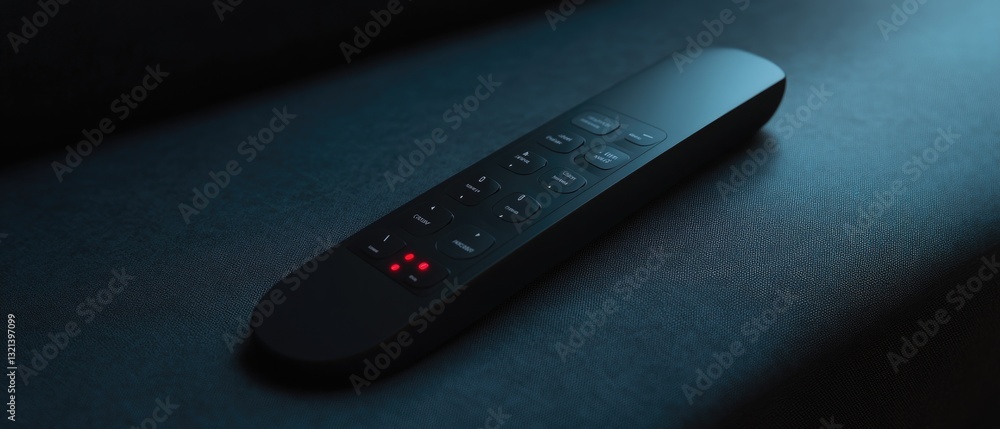 Aufkleber a detailed view of a remote control on a table, perfect for use in still life photography or product