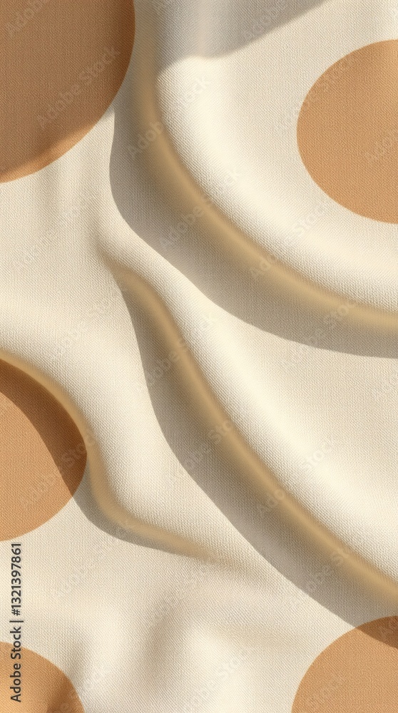Poster an abstract fabric art of beige and brown with a unique pattern and texture
