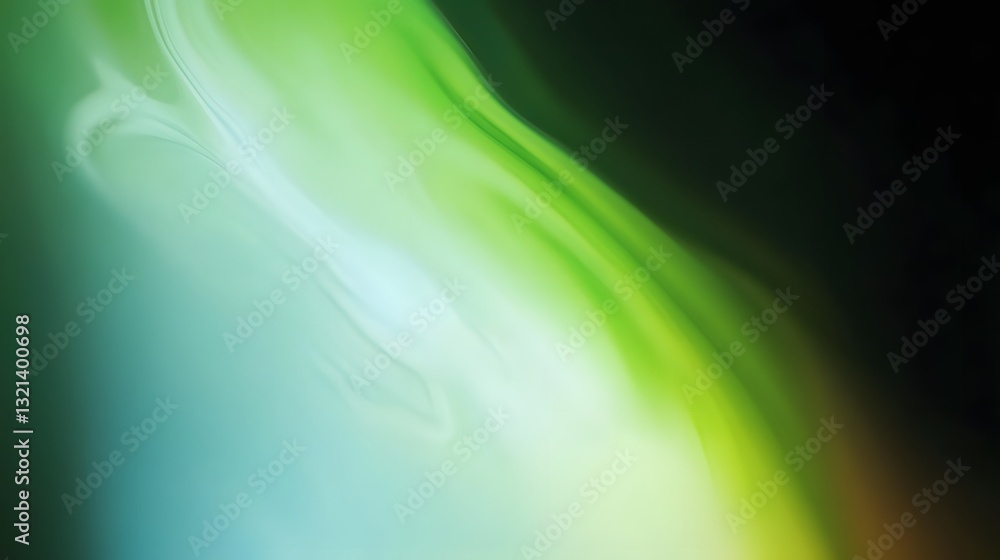 Poster abstract flowing gradient art featuring multiple blended colors of green