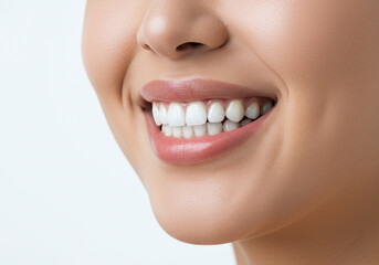 Obraz premium 女性の口元がクローズアップ（日本人・アジア人・デンタルイメージ） 