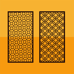 Kitchen and Hall Jali geometric CNC jaali pattern for laser cutting and interior designing vector graphics