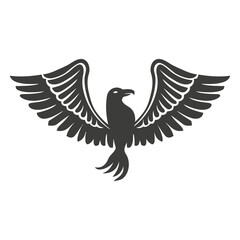 Fototapeta premium Majestic Eagle Illustration: A striking illustration of an eagle, wings gracefully outstretched, conveying strength, freedom, and power.
