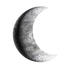 Majestic Crescent Moon Illuminating the Serene Night Sky