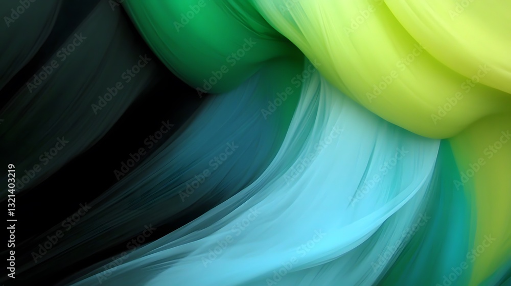 Poster abstract rendering of flowing lines and blended gradients of color