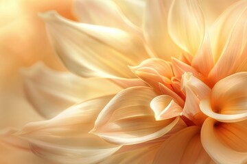 Obraz premium Soft golden flower petals gracefully arranged in a serene background, evoking tranquility and beauty