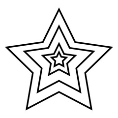 Obraz premium Star Emblem: A captivating outline of a star in concentric layers, designed to evoke simplicity and a sense of depth. This image represents beauty and elegance.