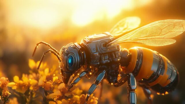 Flying robot bee , smart mechanical insect used in agriculture 