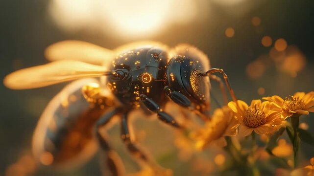 Flying robot bee , smart mechanical insect used in agriculture 
