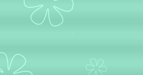 Floral Pattern on Mint Background