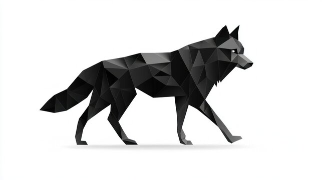 Black geometric wolf