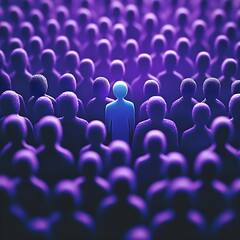 Obraz premium A person who stands out in a large crowd of people.