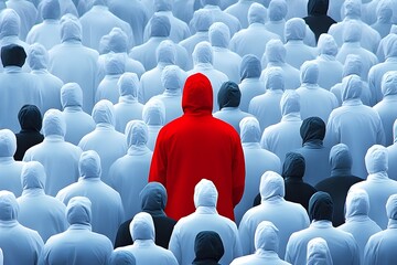Fototapeta premium A person who stands out in a large crowd of people.