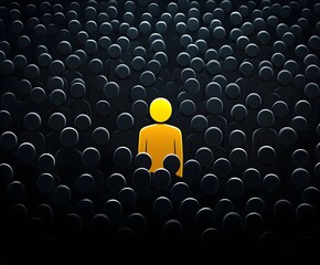 Fototapeta premium A person who stands out in a large crowd of people.