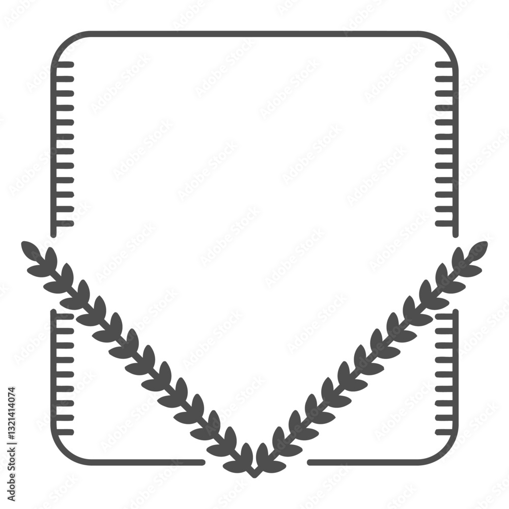 Poster simple frame with laurel: a minimalist square frame, with a laurel branch design. perfect for adding