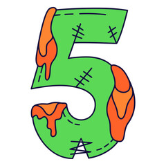 Obraz premium The Number Five: Spooky and Creative, a Fun, Quirky Illustration of the Number Five with a Spooky and Playful Touch