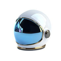 Stylized 3D Astronaut Helmet with Futuristic Metallic Design for Space