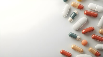 Close-Up View of Multicolored Pills and Capsules.
