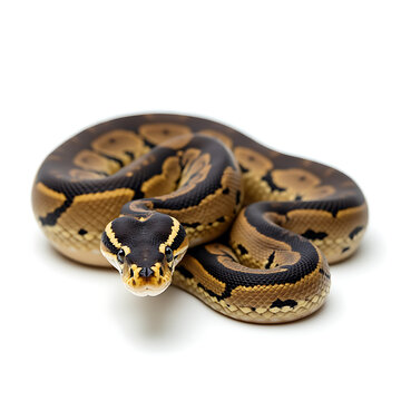 Royal python snake white background