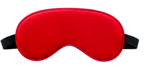Soft Red Sleep Mask with Adjustable Black Elastic Strap for Comfort