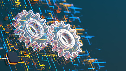 Digital gears.Development concept.	
